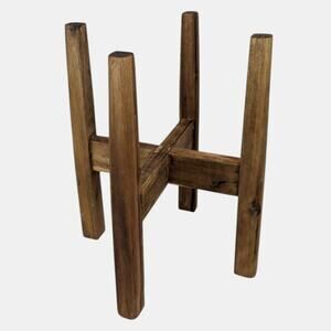 Mid Century Inspired Wooden Plant Stand 8 Inch Pots